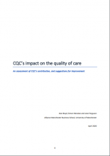CQC’s impact on the quality of care: An assessment of CQC’s contribution, and suggestions for improvement